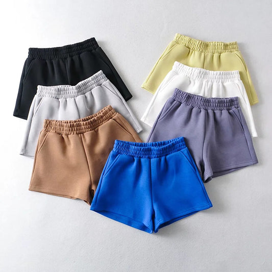 7-color Elastic Waist Sports Shorts Women's Loose-fitting Versatile Outerwear Casual