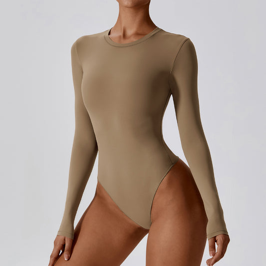 Slim Yoga Long Sleeve One-piece Ballet Base Bodysuit