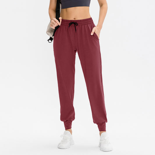 Women's Drawstring Running Sports Casual Slip-in Stretch Yoga Trousers