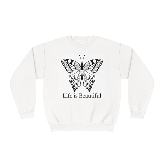 Life is Beautiful Butterfly Crew Neck