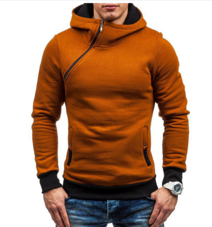 Brand Hoodie Oblique Zipper Solid Color Hoodies Men Fashion Tracksuit Male Sweatshirt Hoody Mens