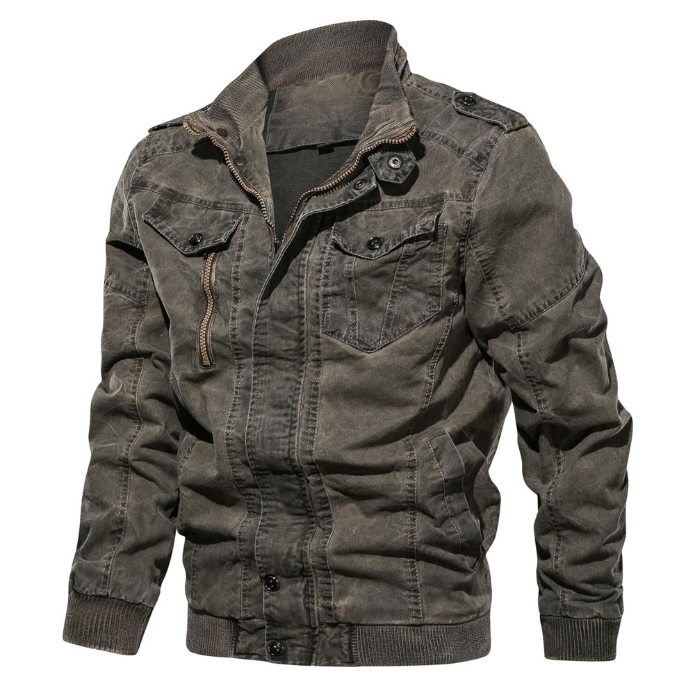 Retro Military Spring And Autumn Jacket Jacket Plus Size
