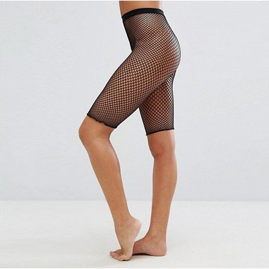 Elastic Loose Five Points New Fashion Fishnet Panty-hose Women